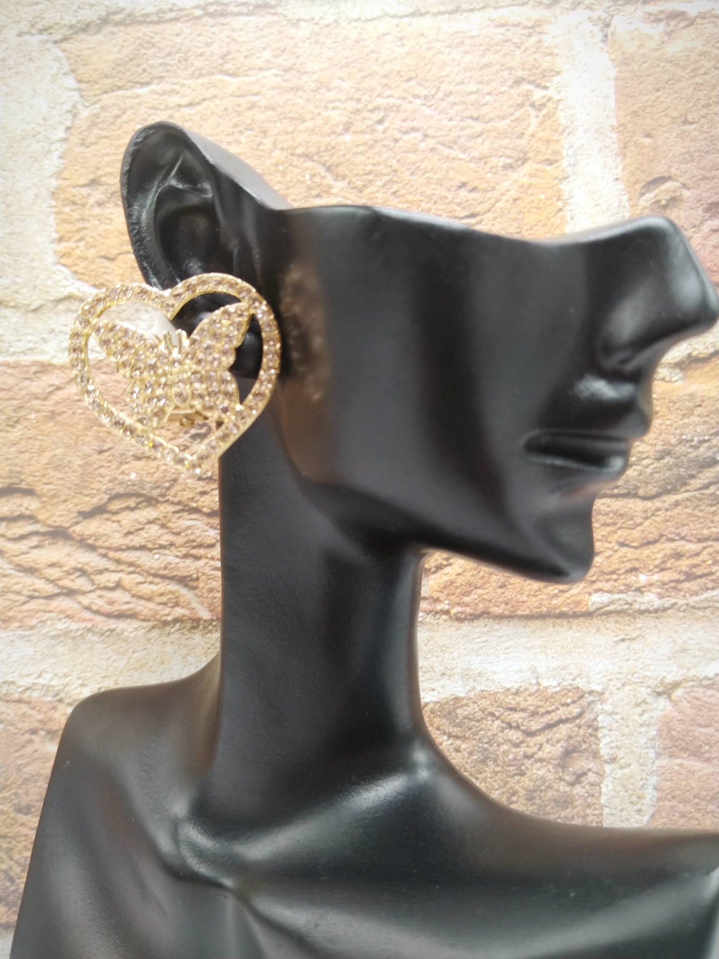 Butterfly Love Crystal Clip-On Earrings