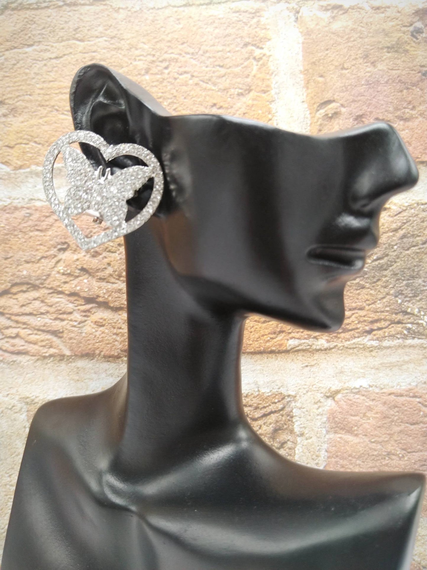 Butterfly Love Crystal Clip-On Earrings