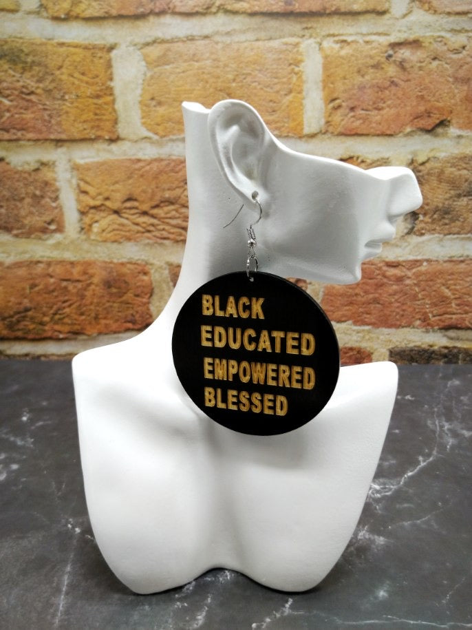Black Educated Empowered Blessed Earrings