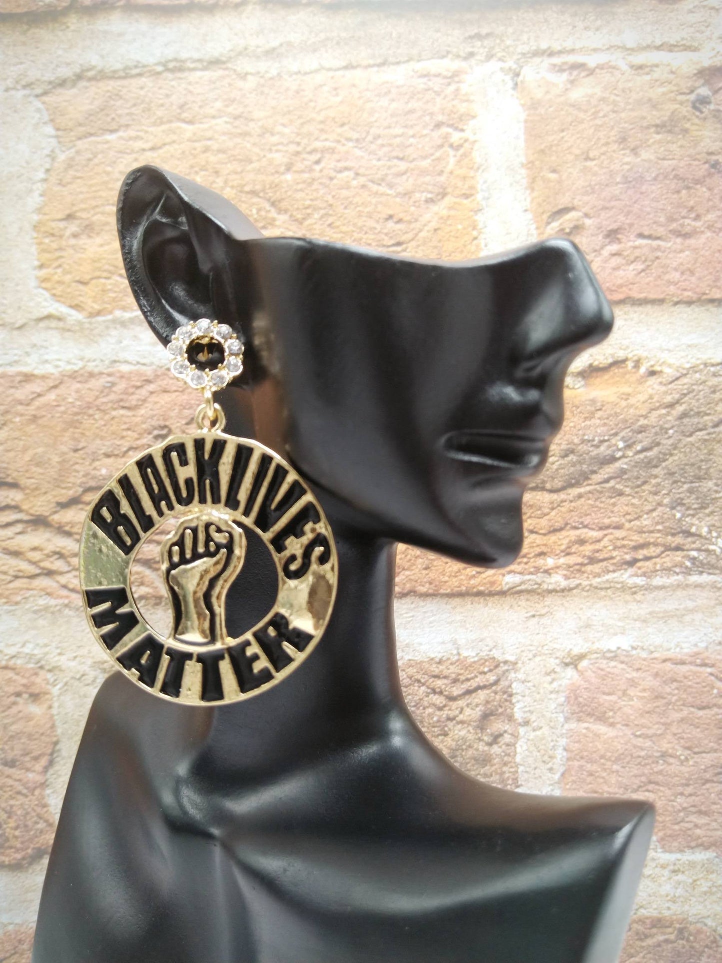 Black Lives Matter Statement Earrings – Gold Edition
