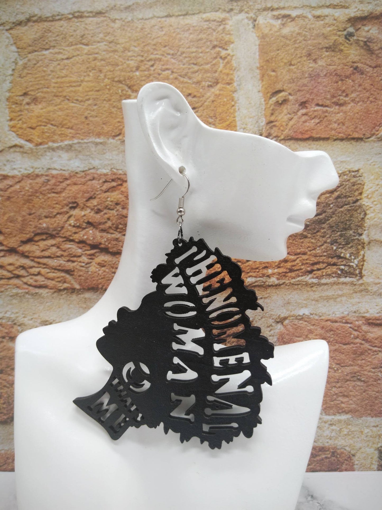 Phenomenal Woman Wooden Earrings