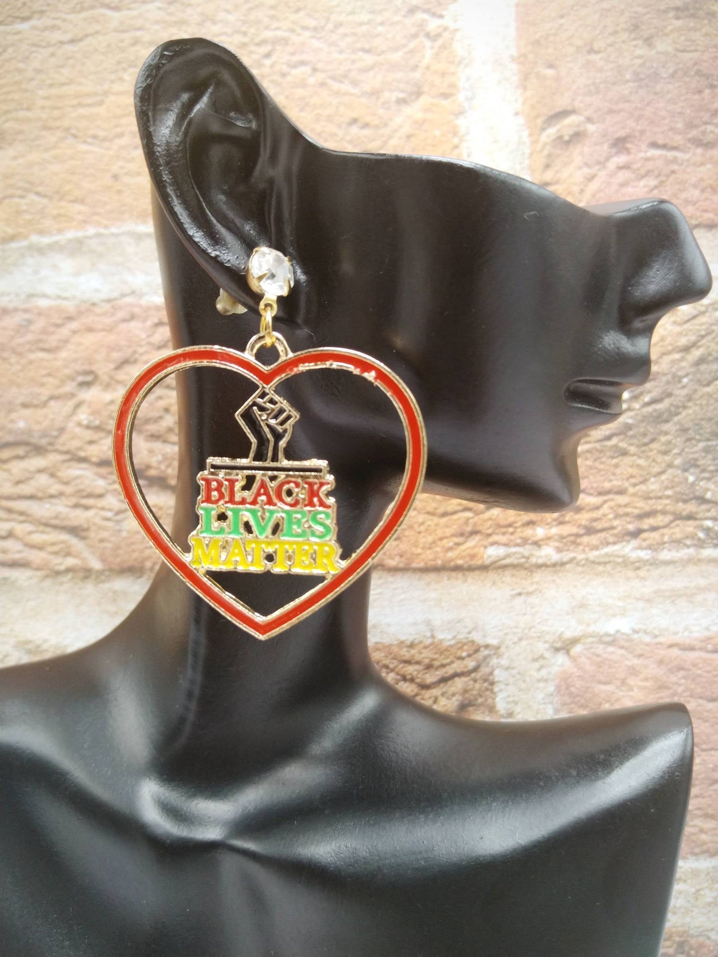 Black Lives Matter Heart Earrings