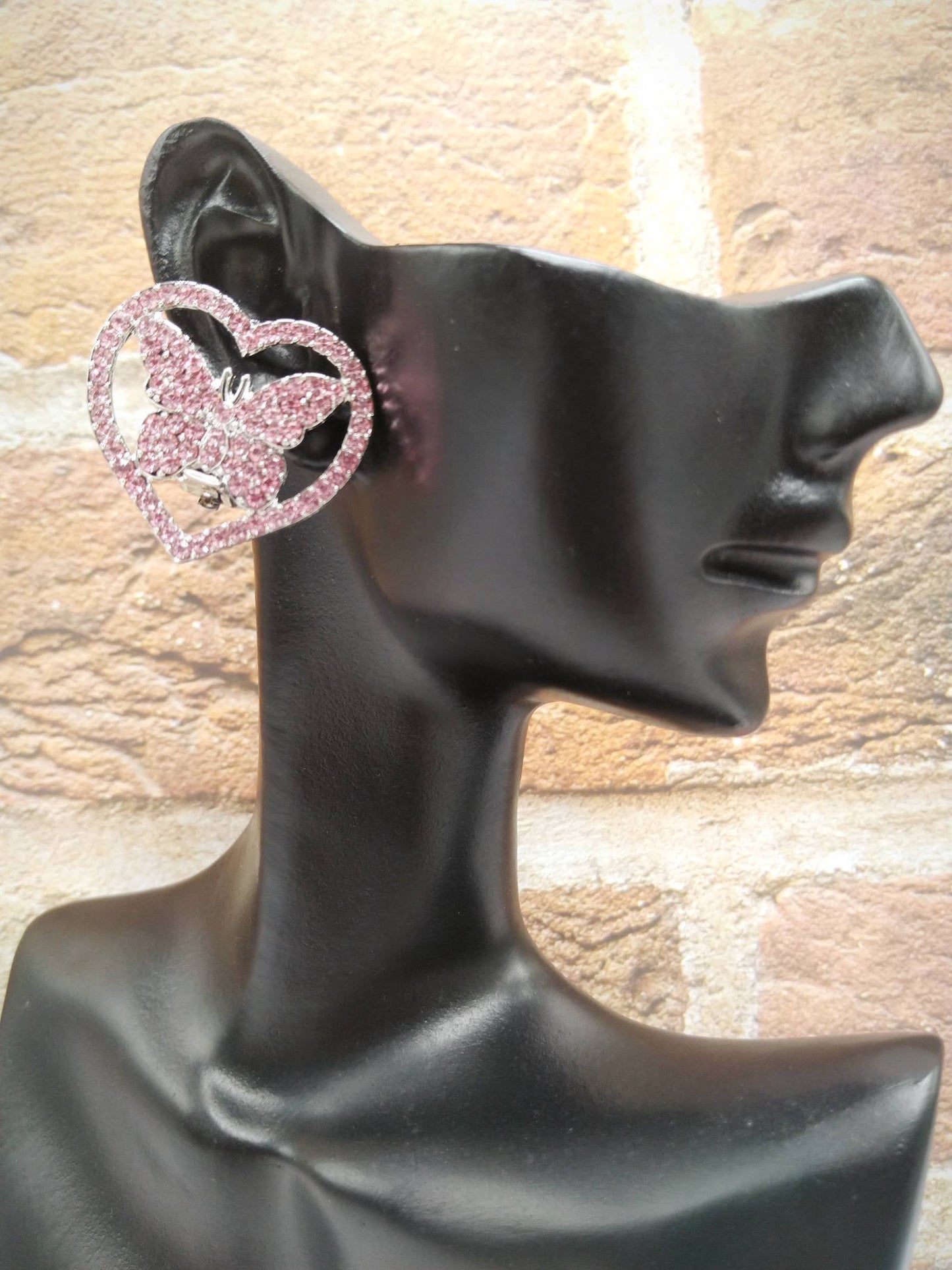 Butterfly Love Crystal Clip-On Earrings