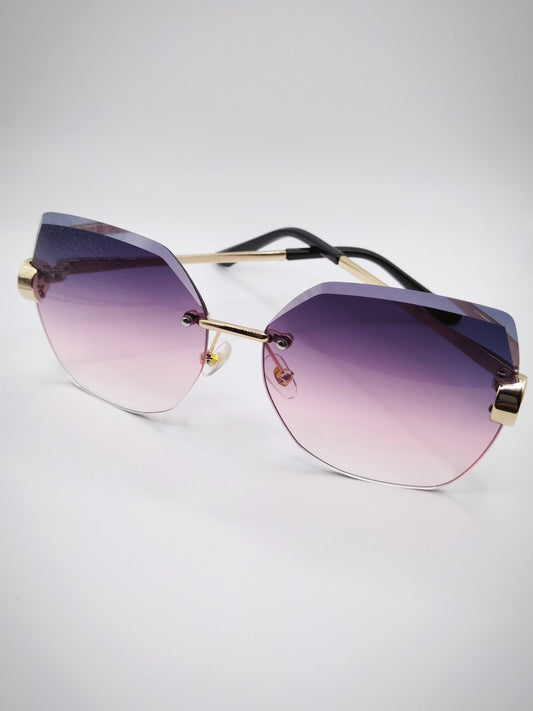 Chic Gradient Rimless Sunglasses – Purple Ombre