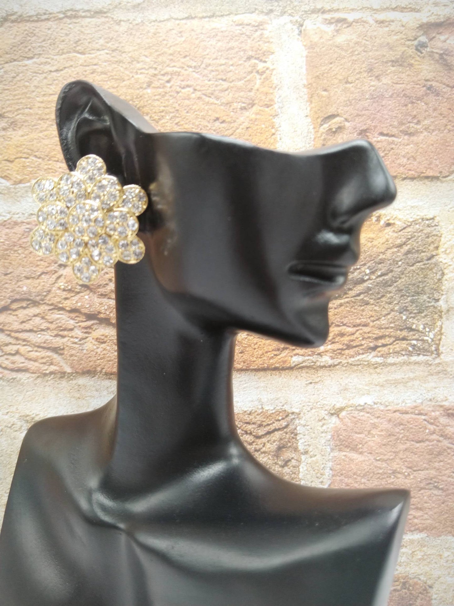Luxury Crystal Flower Statement Earrings