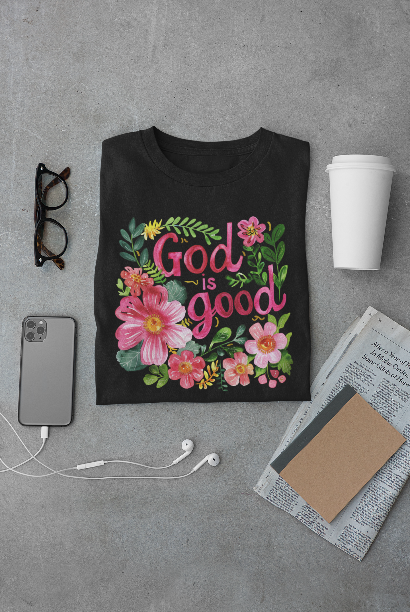 God Is Good Floral T-Shirt ✨