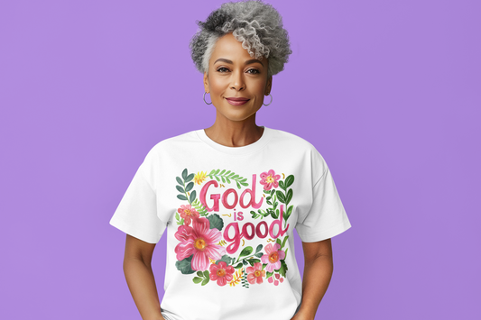God Is Good Floral T-Shirt ✨